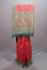 Pink Teal Banarasi Silk Saree with Heavy Zari Work Designer Border