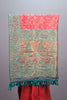 Pink Teal Banarasi Silk Saree with Heavy Zari Work Designer Border