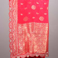 Red Banarasi Silk Saree Heavy Gold Zari Designer Border Rich Pallu