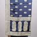 Navy Blue Banarasi Silk Saree Rich Silver Zari Designer Border Tassel Pallu
