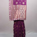 Royal Purple Banarasi Silk Saree Heavy Gold Zari Designer Border Rich Pallu