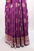 Royal Purple Banarasi Silk Saree Heavy Gold Zari Designer Border Rich Pallu