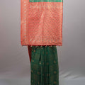 Green Red Banarasi Silk Saree Zari Weaving Pattern Design Designer Border