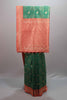 Green Red Banarasi Silk Saree Zari Weaving Pattern Design Designer Border