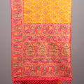 Orange Jacquard Silk Saree Pink Embroidered Border Designer Pallu