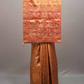  Orange Jacquard Silk Saree Traditional Woven Design Heavy Border