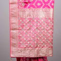 Rani Pink Jacquard Silk Saree Gold Woven Design Rich Border