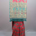 Pink Turquoise Jacquard Silk Saree with Zari Woven Design Rich Border