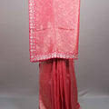Elegant Pink Jacquard Silk Saree with Woven Design Border