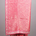 Elegant Pink Jacquard Silk Saree with Woven Design Border