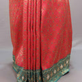 Pink Sea Green Jacquard Silk Saree with Zari Woven Design Rich Border