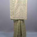  Pastel Green Jacquard Silk Saree Floral Woven Design Embroidered Border