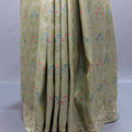 Pastel Green Jacquard Silk Saree Floral Woven Design Embroidered Border