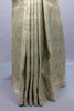Pastel Green Jacquard Silk Saree Floral Woven Design Embroidered Border