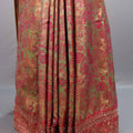 Gold Red Jacquard Silk Saree with Traditional Woven Design Rich Border