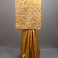  Golden Jacquard Silk Saree with Zari Woven Design Rich Border
