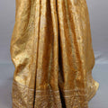 Golden Jacquard Silk Saree with Zari Woven Design Rich Border