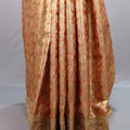 Golden Orange Jacquard Silk Saree with Zari Woven Design Rich Border