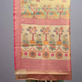 Olive Green Kanjivaram Silk Saree Multicolor Motif Weaving Pink Border