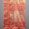 Orange Kanjivaram Silk Saree Zari Weaving Floral Motifs Designer Border