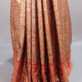 Orange Kanjivaram Silk Saree Zari Weaving Floral Motifs Designer Border