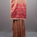 Peach Pink Kanjivaram Silk Saree Zari Weaving Motifs Designer Border Pallu 