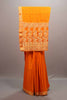  Orange Silk Saree Embroidery Elephant Motif Design Stone Designer Border