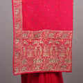 Rani Pink Silk Saree Heavy Embroidery Elephant Motif Stone Designer Border