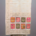 Off White Silk Saree Zari Weaving Patchwork Motifs Designer Border