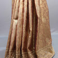 Golden Kanjivaram Silk Saree Heavy Zari Weaving Motifs Rich Designer Border