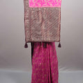  Rani Pink Kanjivaram Silk Saree  Zari Weaving Floral Elephant Motifs Rich 
