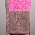 Rani Pink Kanjivaram Silk Saree  Zari Weaving Floral Elephant Motifs Rich