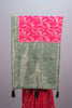Rani Pink Green Kanjivaram Silk Saree Zari  Floral Elephant Motifs Rich Border