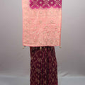Wine Peach Kanjivaram Silk Saree Rich Zari Floral Motifs Designer Border 