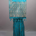 Teal Blue Silk Saree Floral Embroidery Rich Zari Border Designer Pallu 