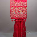  Red Silk Saree Multicolor Floral Embroidery Rich Zari Border Tassel Pallu 
