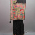 Designer Black Silk Saree Traditional Print Motifs Border Rich Pallu