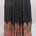 Designer Black Silk Saree Traditional Print Motifs Border Rich Pallu