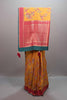 Mustard Yellow Silk Saree Floral Print Rich Zari Border Pallu
