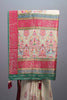 Designer Cream Silk Saree Multicolor Traditional Print Motif Border