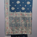 Navy Blue Silk Saree with Silver Zari Weaving Designer Border