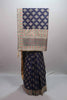  Navy Blue Silk Saree with Gold Zari Motifs Woven Border Designer Pallu