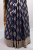 Navy Blue Silk Saree with Gold Zari Motifs Woven Border Designer Pallu