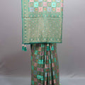 Sea Green Banarasi Silk Saree Traditional Weaving Rich Zari Border