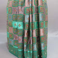 Sea Green Banarasi Silk Saree Traditional Weaving Rich Zari Border