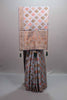 Grey Banarasi Silk Saree with Diamond Check Pattern Rich Zari Border 