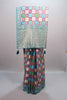  Multicolor Banarasi Silk Saree with Checkered Design Rich Teal Zari Border 