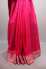 Rani Pink Silk Saree with Heavy Zari Embroidered Border Design