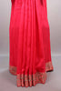 Red Silk Saree with Heavy Zari Embroidered Border Paisley Design