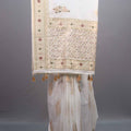 Off White Silk Saree with Floral Embroidery Rich Zari Border 